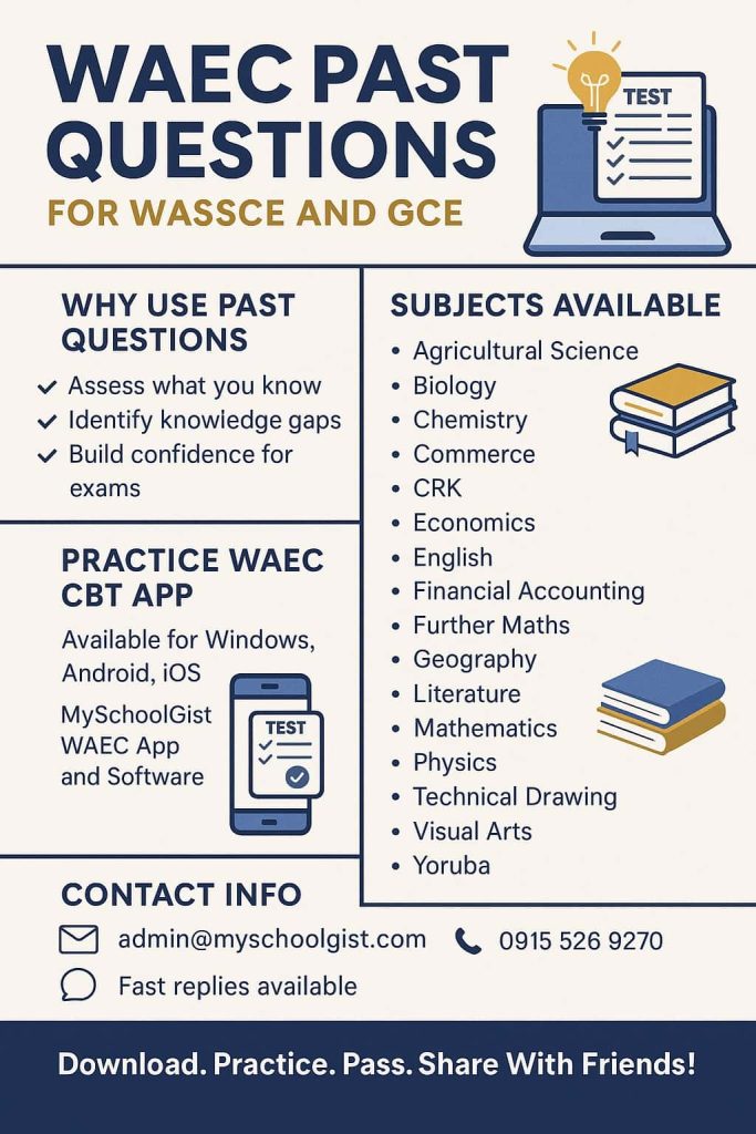 Free WAEC Past Questions and Answers for All Subjects (PDF)