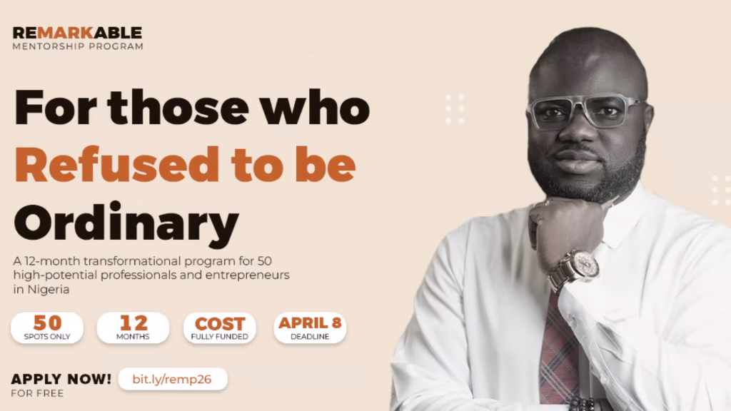 Remarkable 2026 Mentorship Programme opens for young professionals in Nigeria
