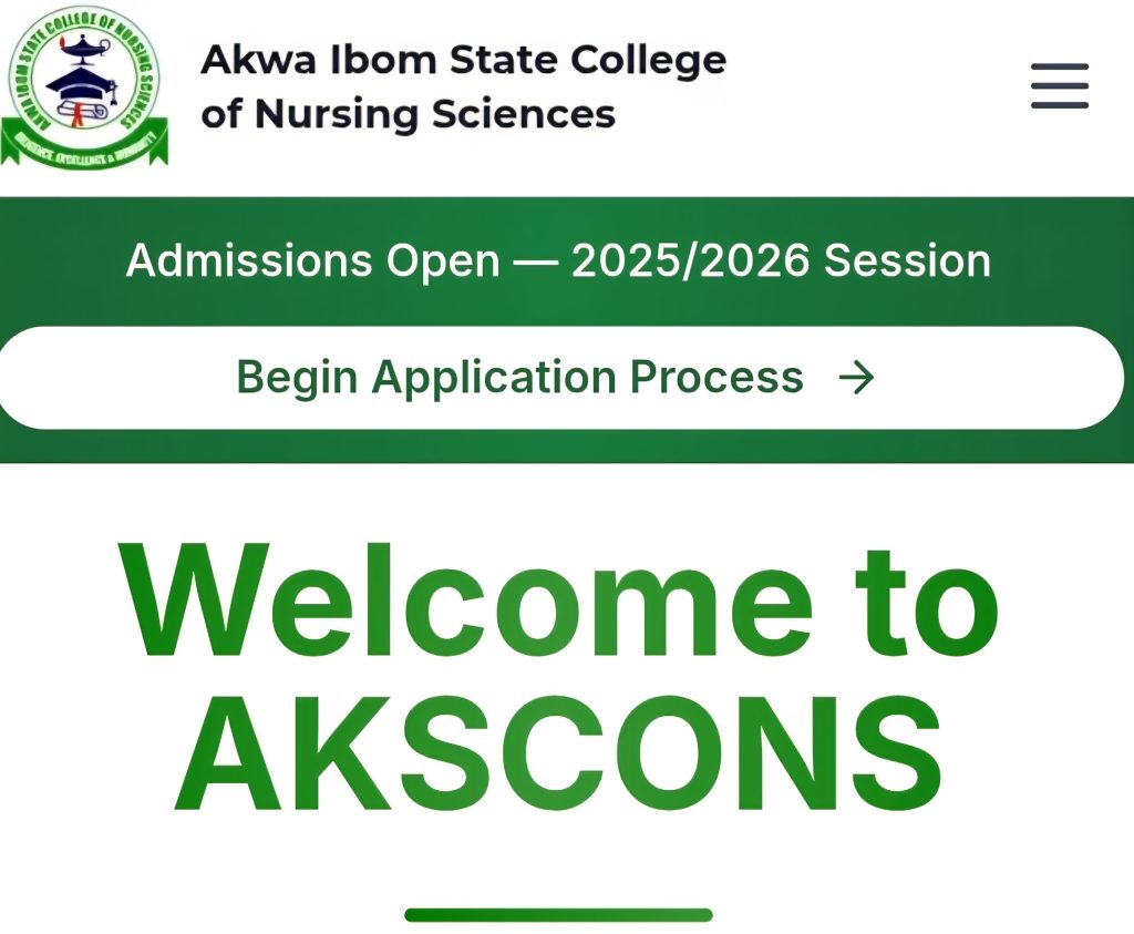AKSCONS Opens 2026/2027 ND Nursing Admission, Sets October 10 for Post-UTME Screening