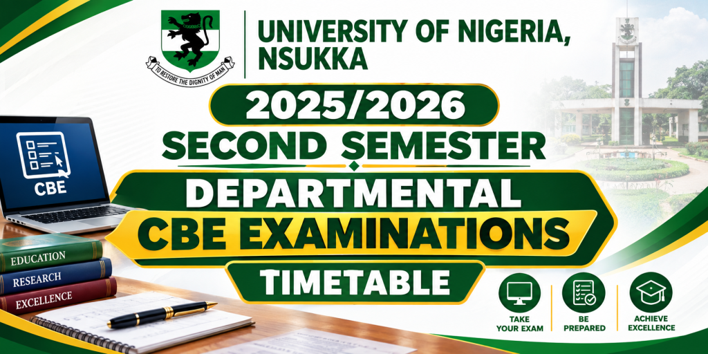 2025/2026 SECOND SEMESTER DEPARTMENTAL CBE EXAMINATIONS TIMETABLE