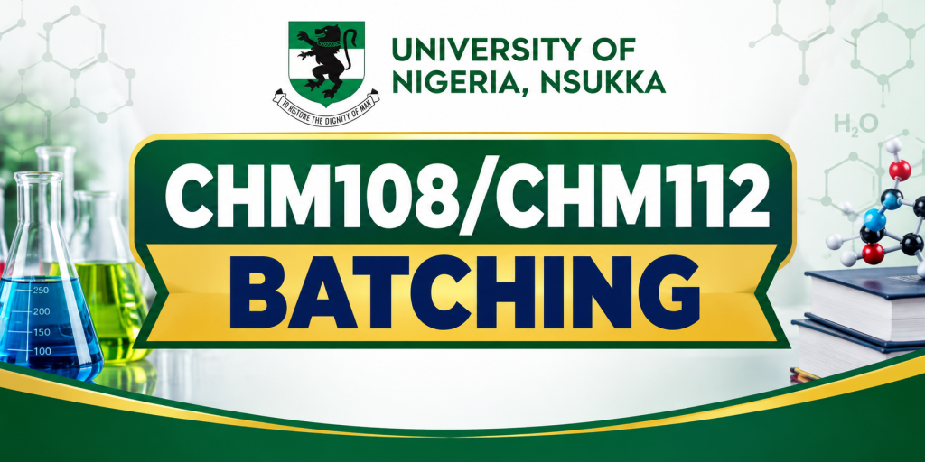 CHM 108 and CHM 112 Examination schedule for 2025/2026